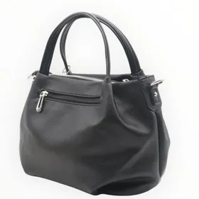 Handbag-Shoulder Bag Black Zip Strap