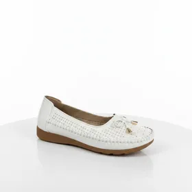 Ballerinas mit Keilabsatz Weiß