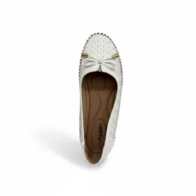 Ballerinas mit Keilabsatz Weiß