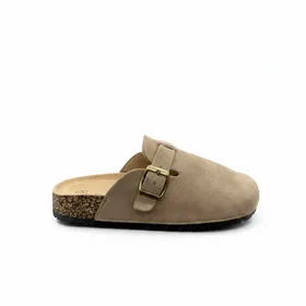 Mules Taupe met Lage Hak