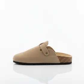 Mules Taupe met Lage Hak