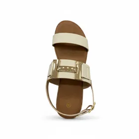 Sandalen met sleehak Beige