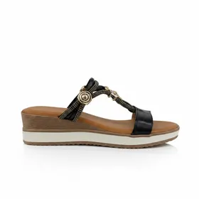 Keilsandalen Schwarz