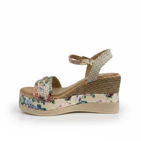 Sandales compensées Beige
