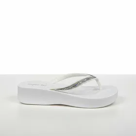 Sleehak slippers Wit