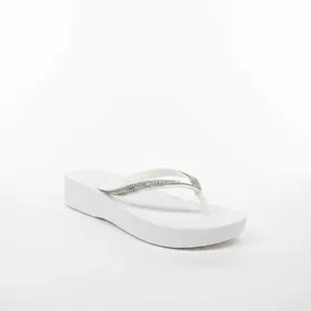 Sleehak slippers Wit