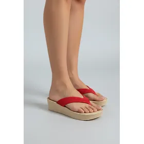 Sleehak slippers Rood