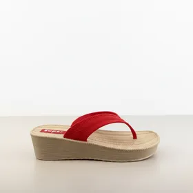 Sleehak slippers Rood