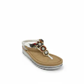 Teenslippers Wit met Hak