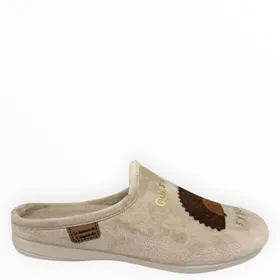 Slipper Mule Hérisson Beige Textile