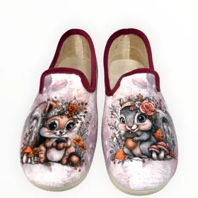 Slippers Ecureuil Red Textile