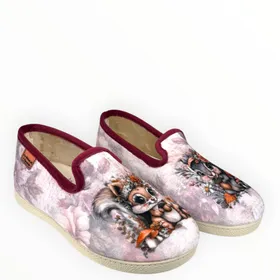 Slippers Ecureuil Red Textile