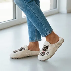 Slippers Mule Beige Textile