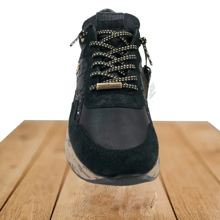 Cetti Wedge Sneakers Leather Black