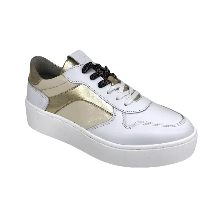 Tamaris Sneakers Plateau Wit Goud