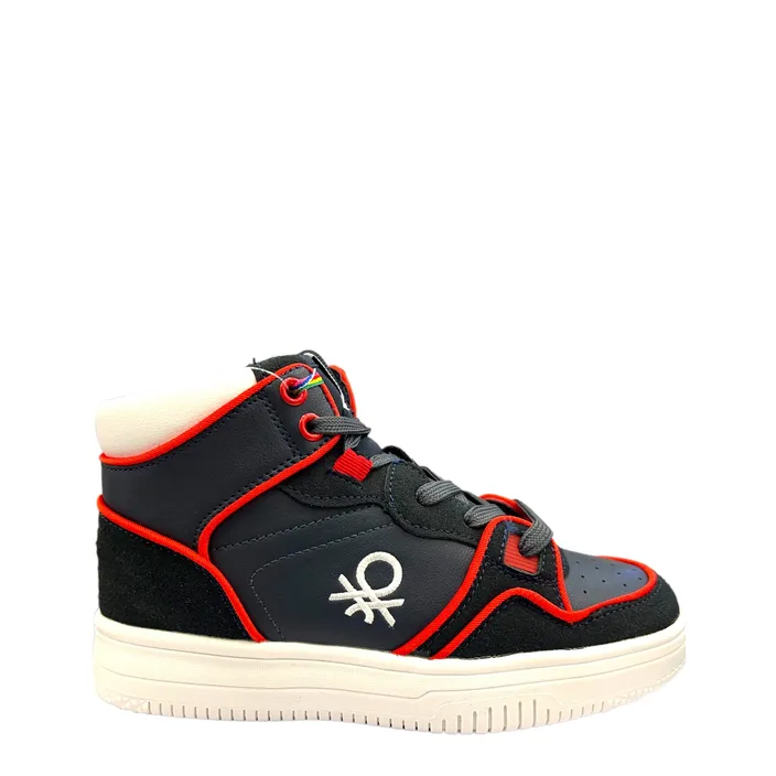 Benetton High Sneakers Red Blue