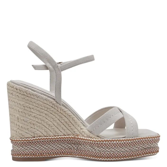 Tamaris Keil Sandalen Leder Elfenbein