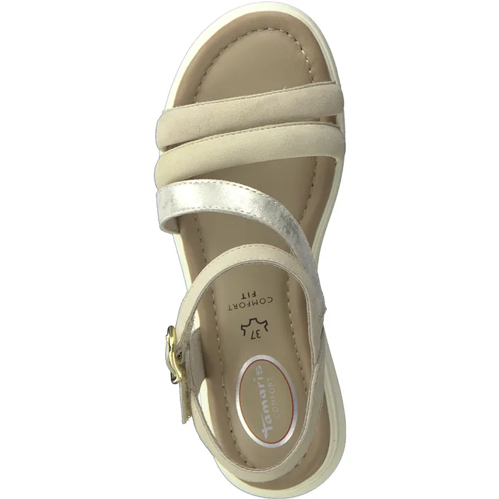 Tamaris Wedge Sandals Leather Beige