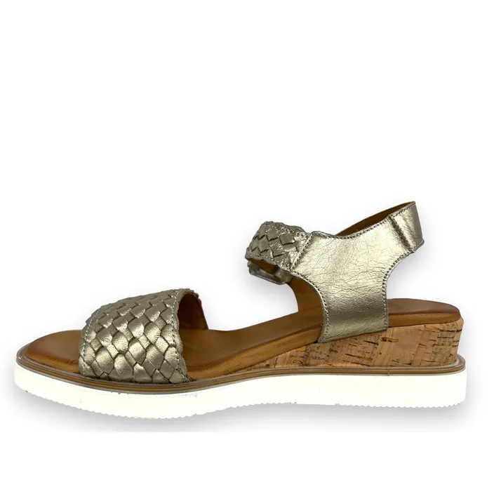 Double Heart Sandalen Leder Brons