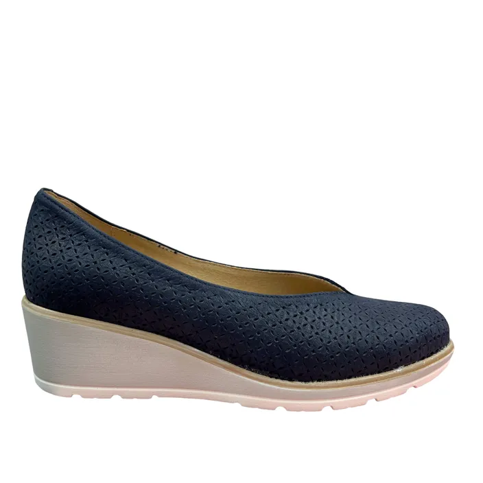 D'Chicas Wedge Shoes Leather Blue