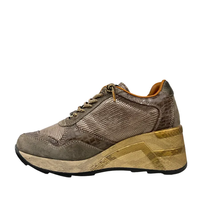 Cetti Wedge Sneakers Leather Taupe