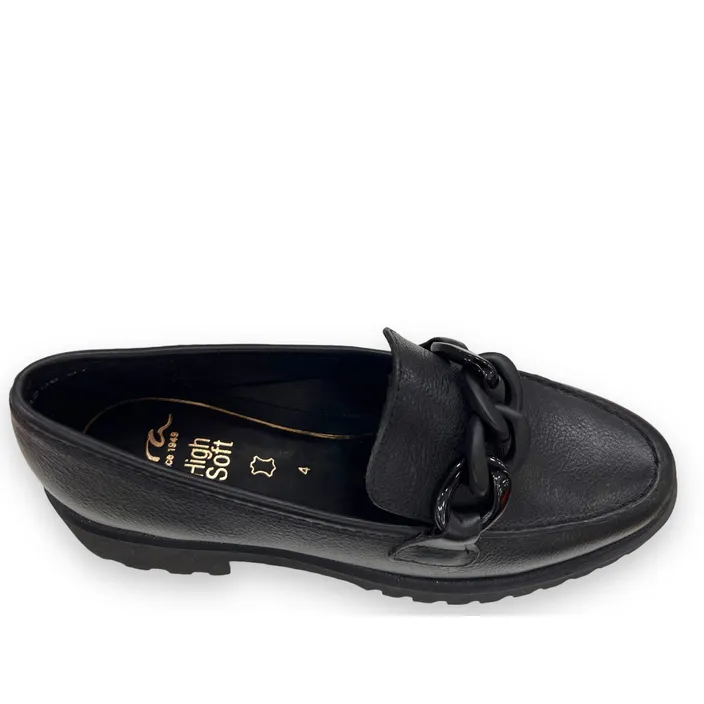 Ara Mokassins Leder Schwarz