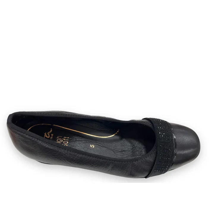 Ara Pumps Leder Schwarz Weit H