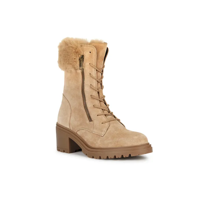 GEOX Bottines Cuir Beige