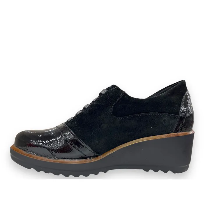D'Chicas Wedge Shoes Black Suede