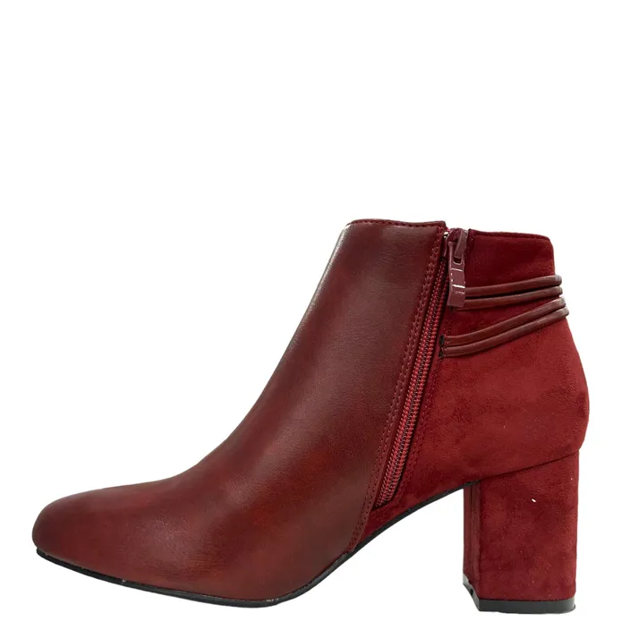 R and B Ankle Boots Red