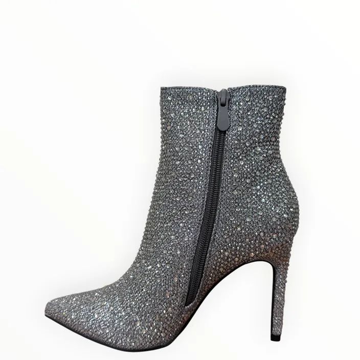 Ankle Boots Silver Super shoes with High Heel 10 cm