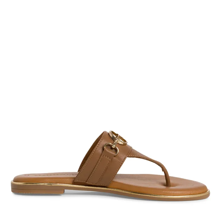 Tamaris Flip-Flops Leder Cognac