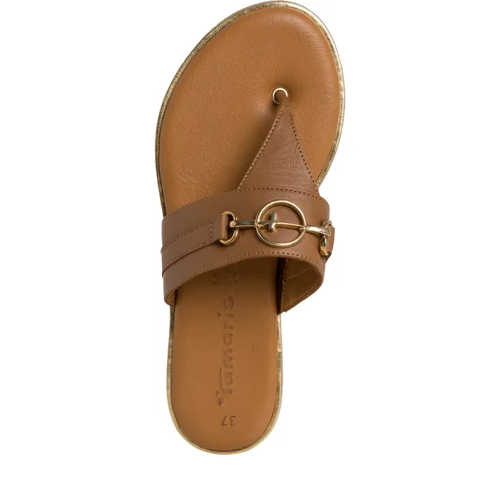 Tamaris Flip-Flops Leder Cognac
