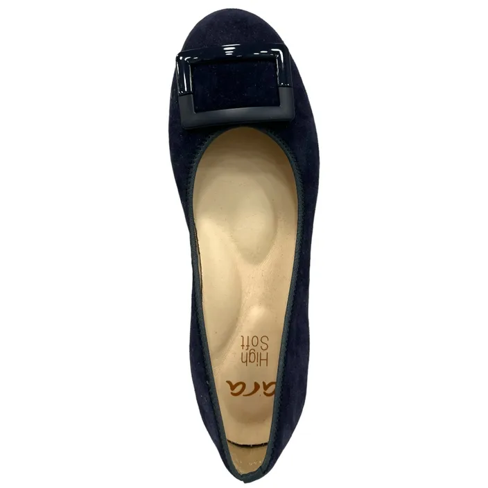 Ara Pumps Leder Blauw Klein Hak