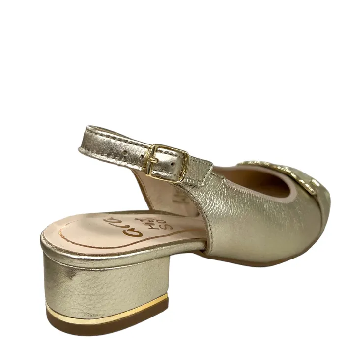 Ara Sling Pumps Leder Goud