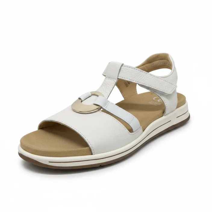 Ara Wedge Sandals Leather Cream