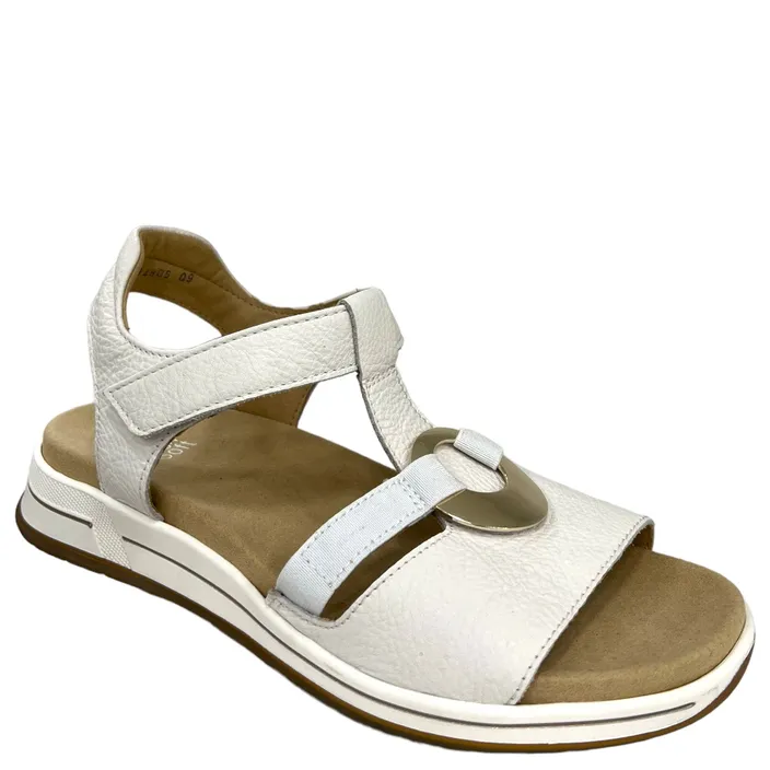 Ara Wedge Sandals Leather Cream