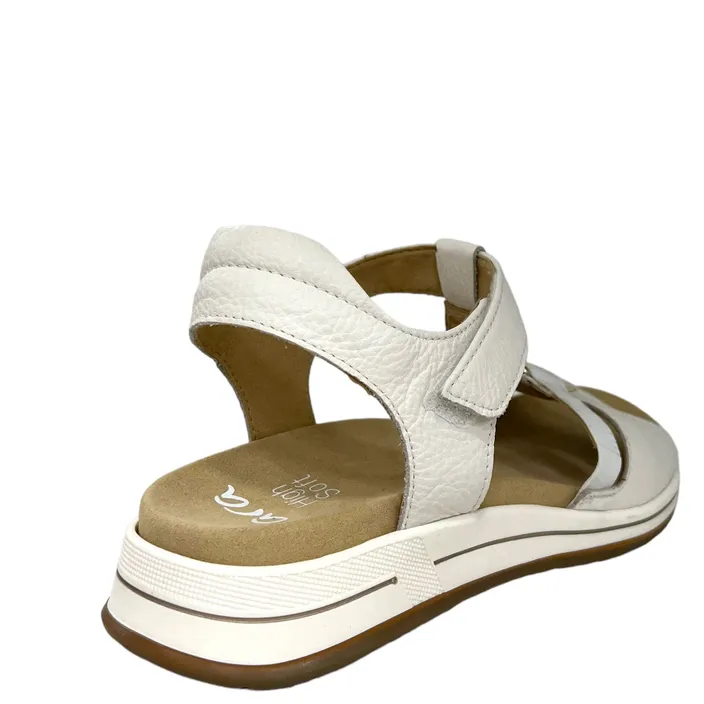 Ara Wedge Sandals Leather Cream