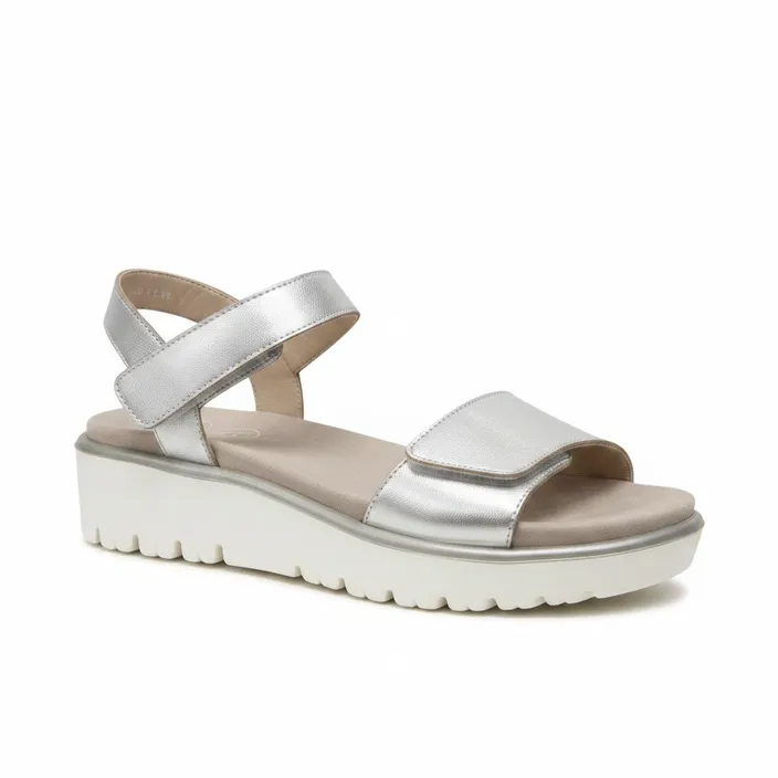 Ara Sandalen Silber Leder