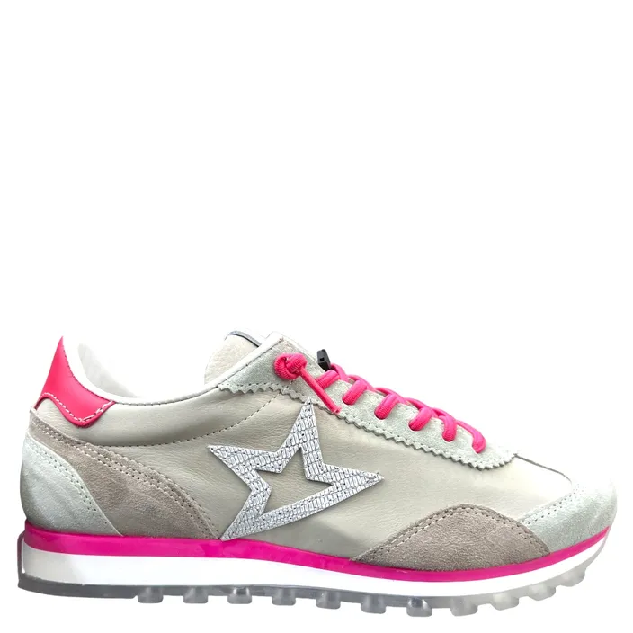 Cetti Sneakers Cuir Taupe/Multi