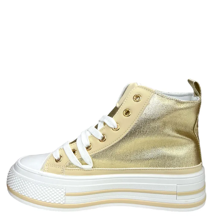 Vasco KLA High-Top Sneakers Gold