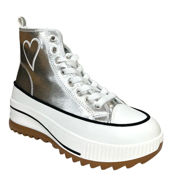 Vasco KLA Sneakers Met Hak Zilver