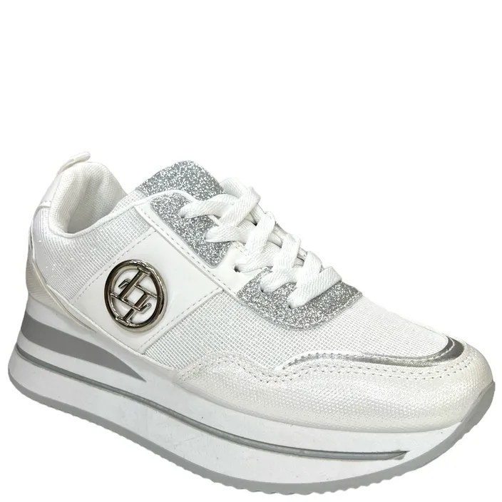 Vasco KLA White Wedge Sneakers