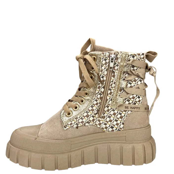 Lucky Sneakers Hoog Taupe