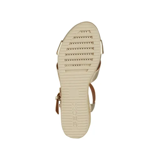 Sandales compensées Geox cuir or