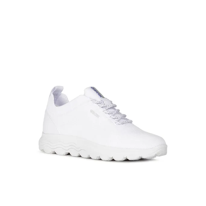 Geox Sneakers Met Hak Leder-Textiel Wit