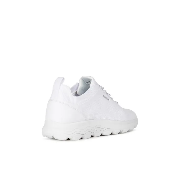 Geox Sneakers Met Hak Leder-Textiel Wit