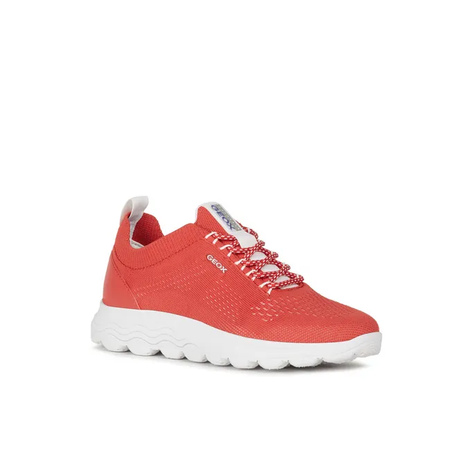 GEOX Sneakers Met Hak Rood Leder & Textiel