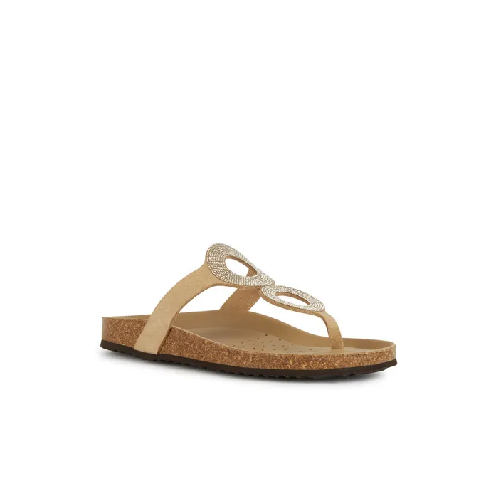 GEOX Hakken Sandalen Leder Beige