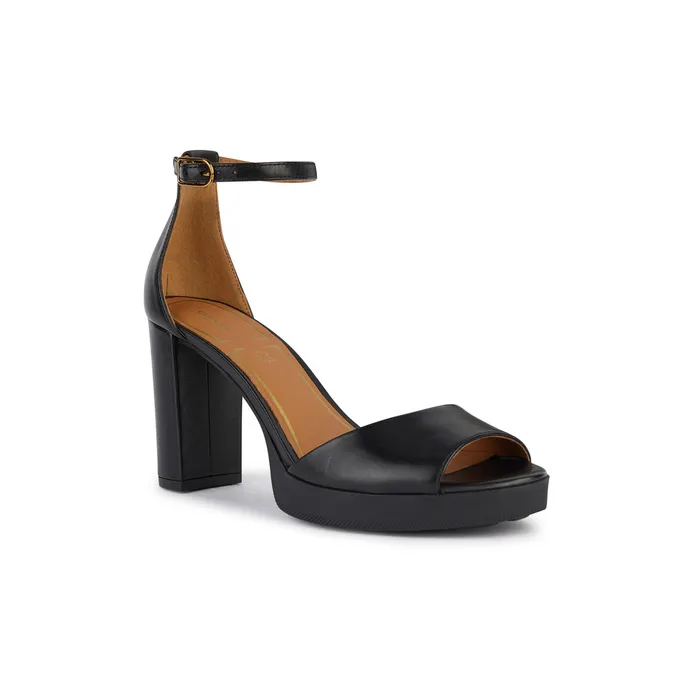 Sandales GEOX Cuir Noir Talon 8,5 cm